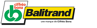 Logos Ciffréo Bona (b vert) et Balitrand (jaune, noir). Texte 'La Référence Qualité' est visible sous Balitrand.